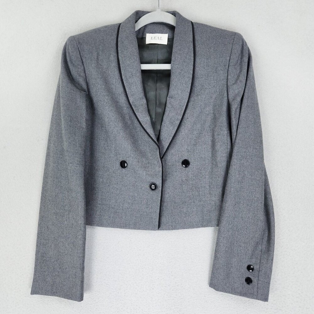 Elizabeth Arden Jacket Womens 10 Gray Single Button Vintage Blazer Union Made